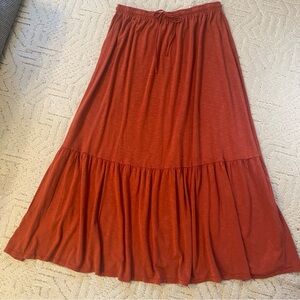 NWT Wonderly Terracotta Tiered Maxi Skirt Women’s XXL Boho Earth Tone